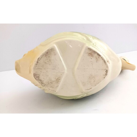 VTG  Mid Century Swan Planter Ceramic Made in USA Green/Pink/Blk  Paint Wash - Picture 10 of 12